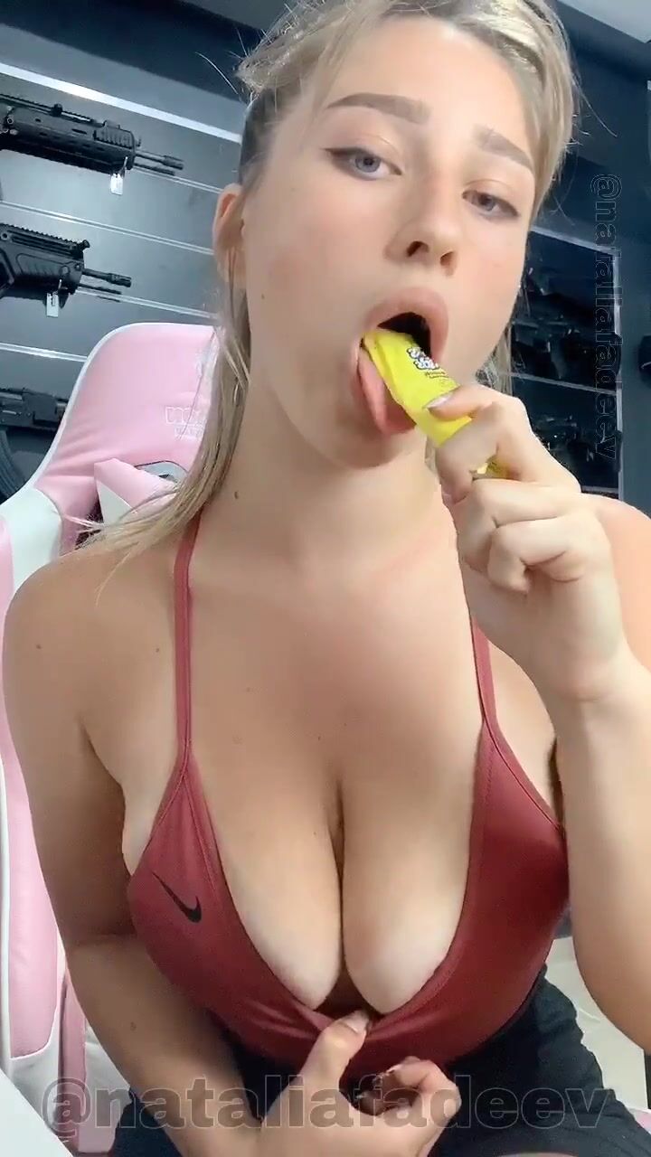 Natalia Fadeev eats candy