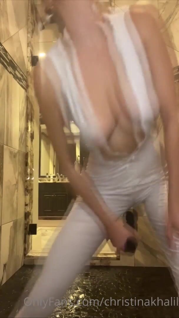 Christina Khalil Wet Suit_Nude  Shower Vibrator Livestream Video