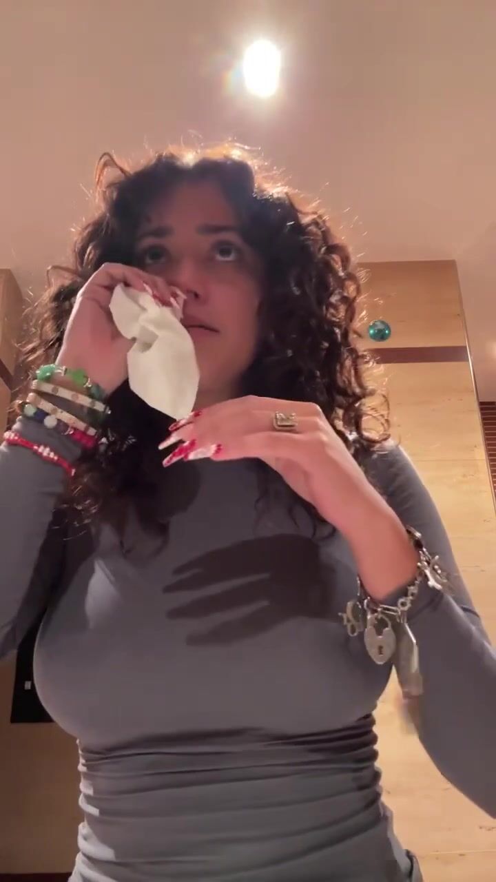Malu Trevejo Instagram Live Stream 16 May 2023 squirting tears on her juicy boobs