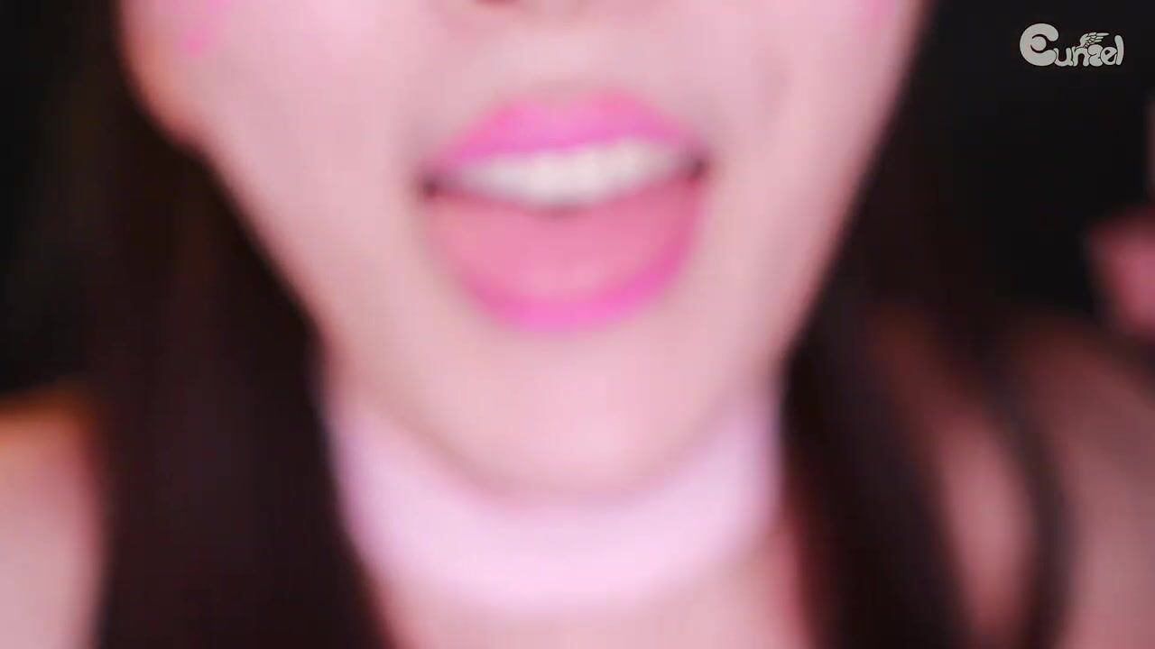ASMR Pink Theme Upclose Lens Kissing  Licking